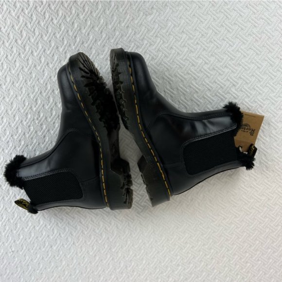 Dr. Martens Women's 2976 Leonore Faux Fur Chelsea Black size 6 - Picture 9 of 13